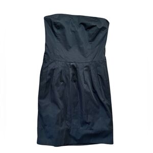 Club Monaco Women Black LBD Tube Strapless Pleated Mini Cocktail Dress Size 6